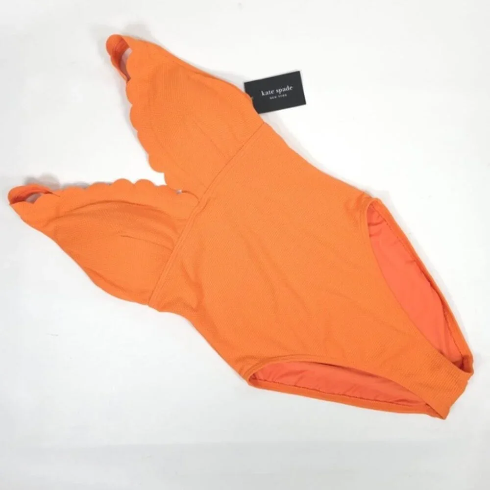 NWT Kate Spade One Piece Swimsuit Satsuma Orange S9B428A‎ Size S